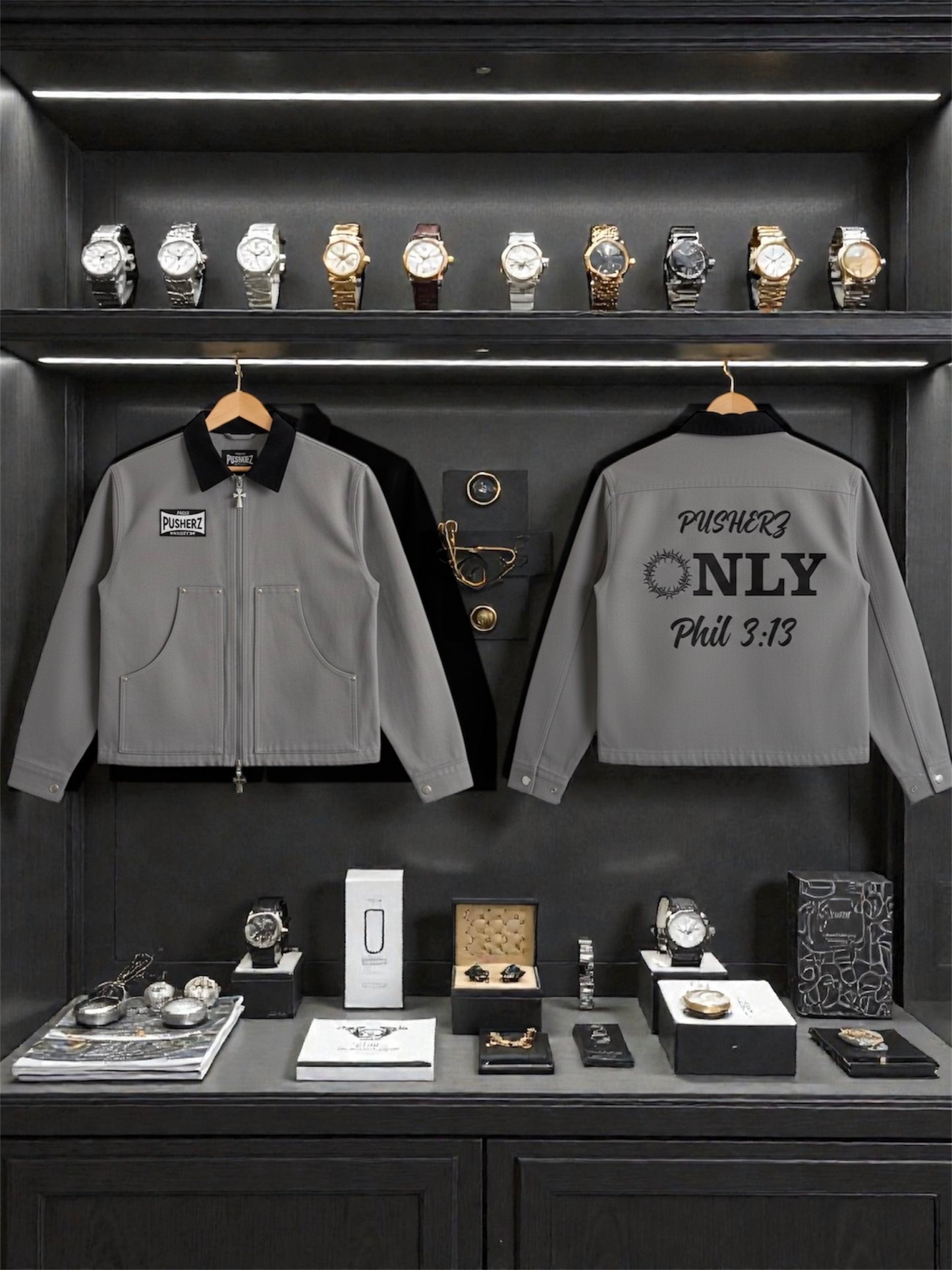 Just Push “Phil 3:13” Distressed Worship Jacket